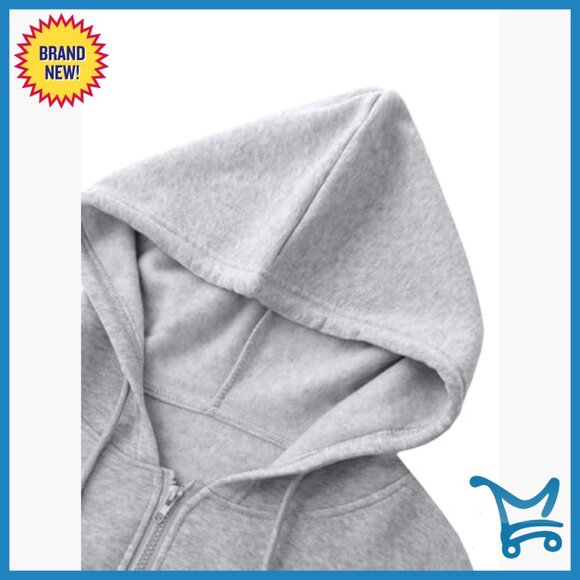 Large Slim Fit Cropped Hoodie Sweatpants Set Lightweight Polyester Activewear - Picture 4 of 6